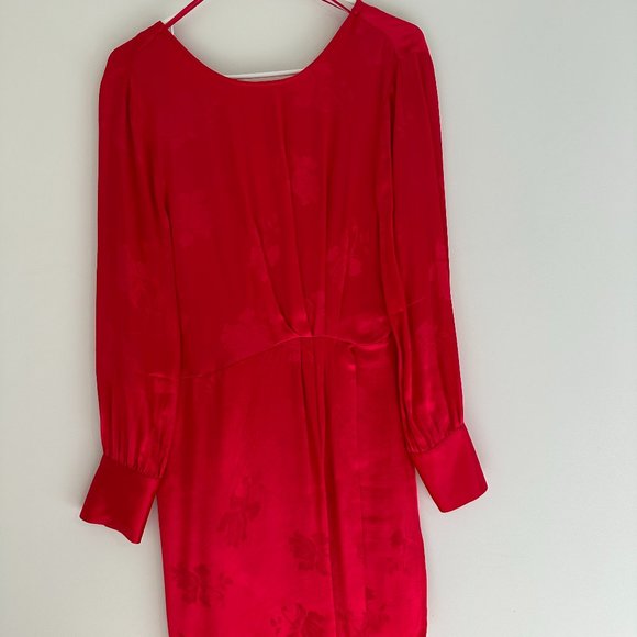 Floral Jacquard Dress - Retro Pink - Size 8 - Picture 3 of 8